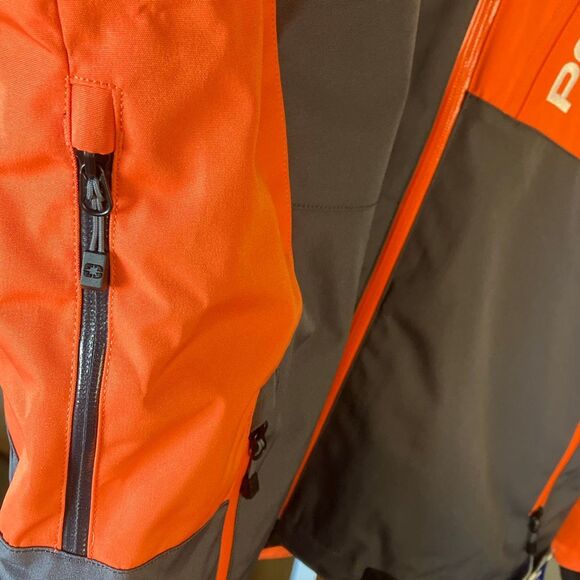Polaris Men's TECH54 Switchback Snowmobile Jacket in orange and gray XL #757 - Picture 9 of 16